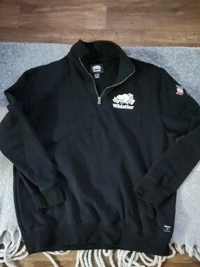 Roots Canada Whistler Quarter Zip Sweatshirt | Black Fleece | XL Gorpcore
